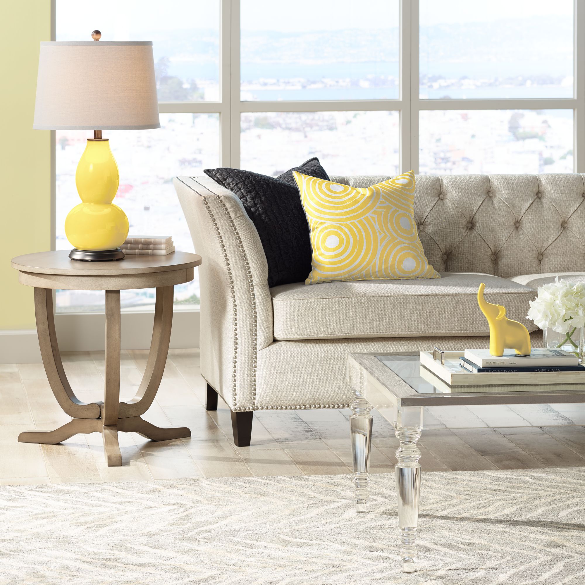 Image 3 Color Plus Double Gourd 28 3/4" Lemon Zest Yellow Table Lamp more views