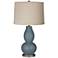 Color Plus Double Gourd 28 3/4" Linen and Smoky Blue Table Lamp