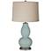 Color Plus Double Gourd 28 3/4" Linen Shade Aqua-Sphere Blue Lamp