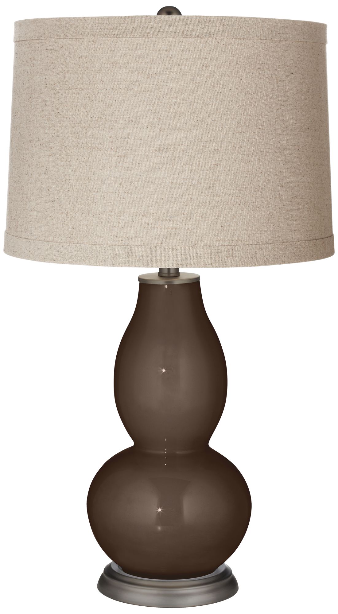 Image Color Plus Double Gourd 28 3/4" Linen Shade Carafe Brown Table Lamp