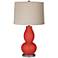 Color Plus Double Gourd 28 3/4" Linen Shade Cherry Tomato Red Lamp