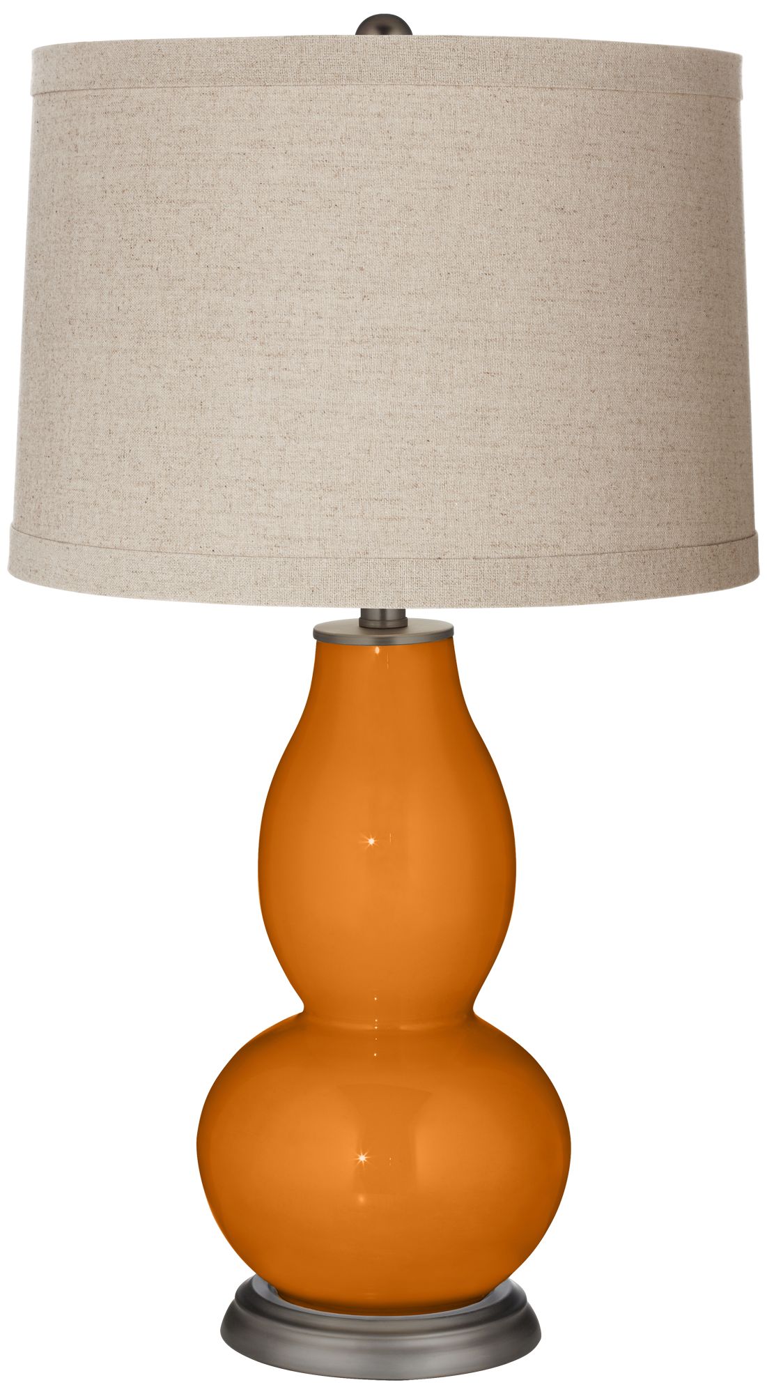 Image Color Plus Double Gourd 28 3/4" Linen Shade Cinnamon Spice Brown Lamp