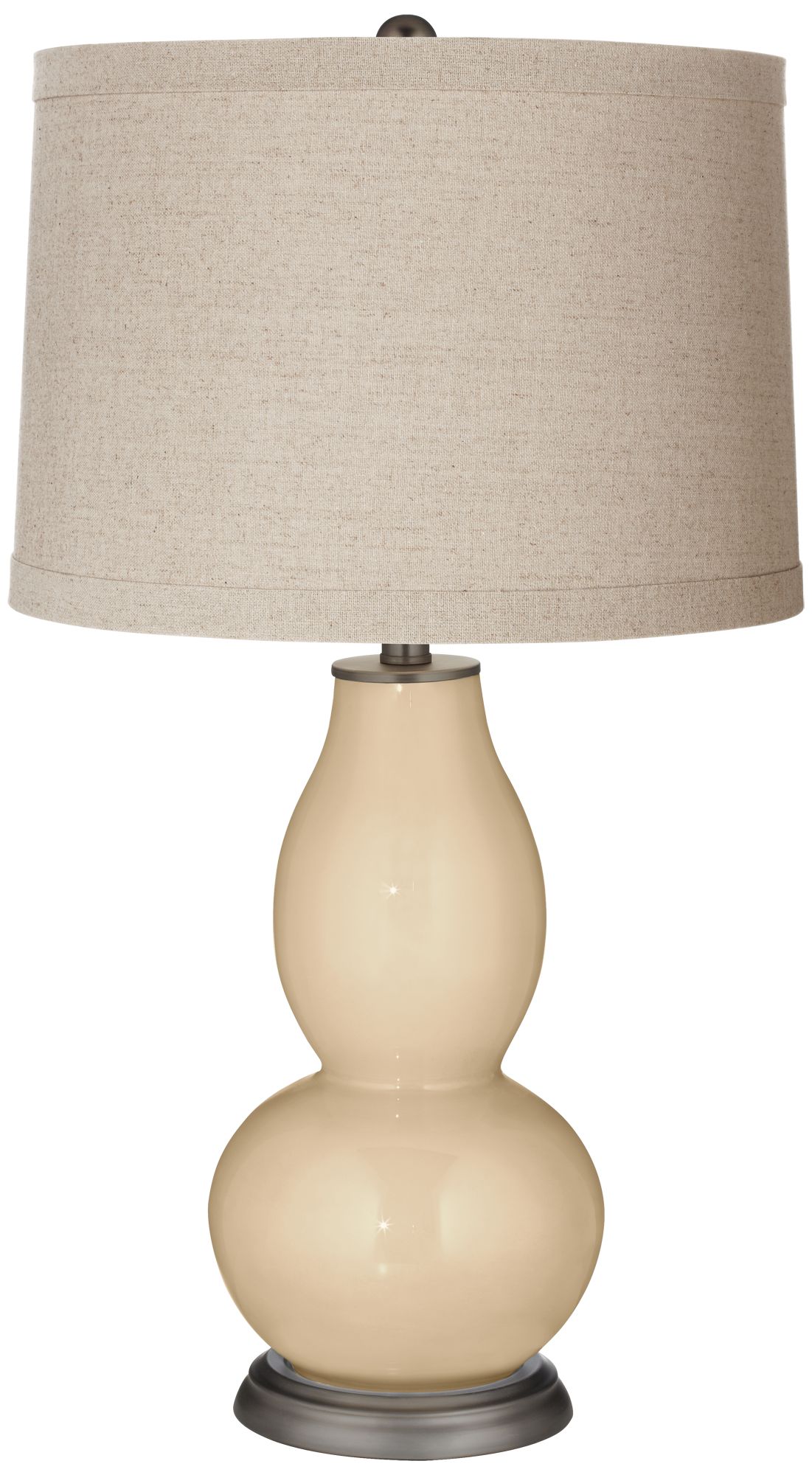 Image Color Plus Double Gourd 28 3/4" Linen Shade Colonial Tan Table Lamp
