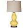 Color Plus Double Gourd 28 3/4" Linen Shade Daffodil Yellow Table Lamp