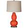Color Plus Double Gourd 28 3/4" Linen Shade Daredevil Orange Lamp