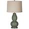 Color Plus Double Gourd 28 3/4" Linen Shade Deep Lichen Green Lamp