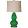 Color Plus Double Gourd 28 3/4" Linen Shade Envy Green Table Lamp