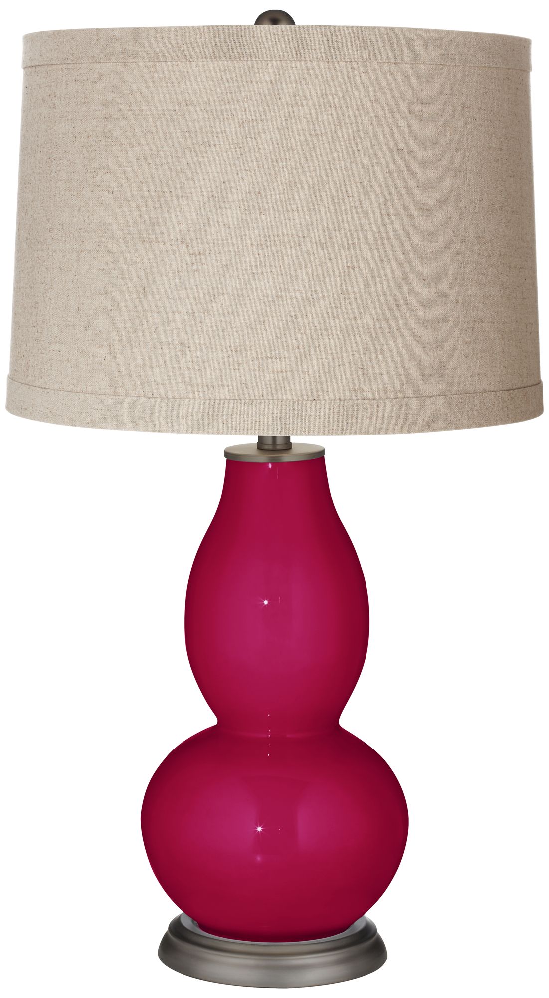 Image Color Plus Double Gourd 28 3/4" Linen Shade French Burgundy Red Lamp