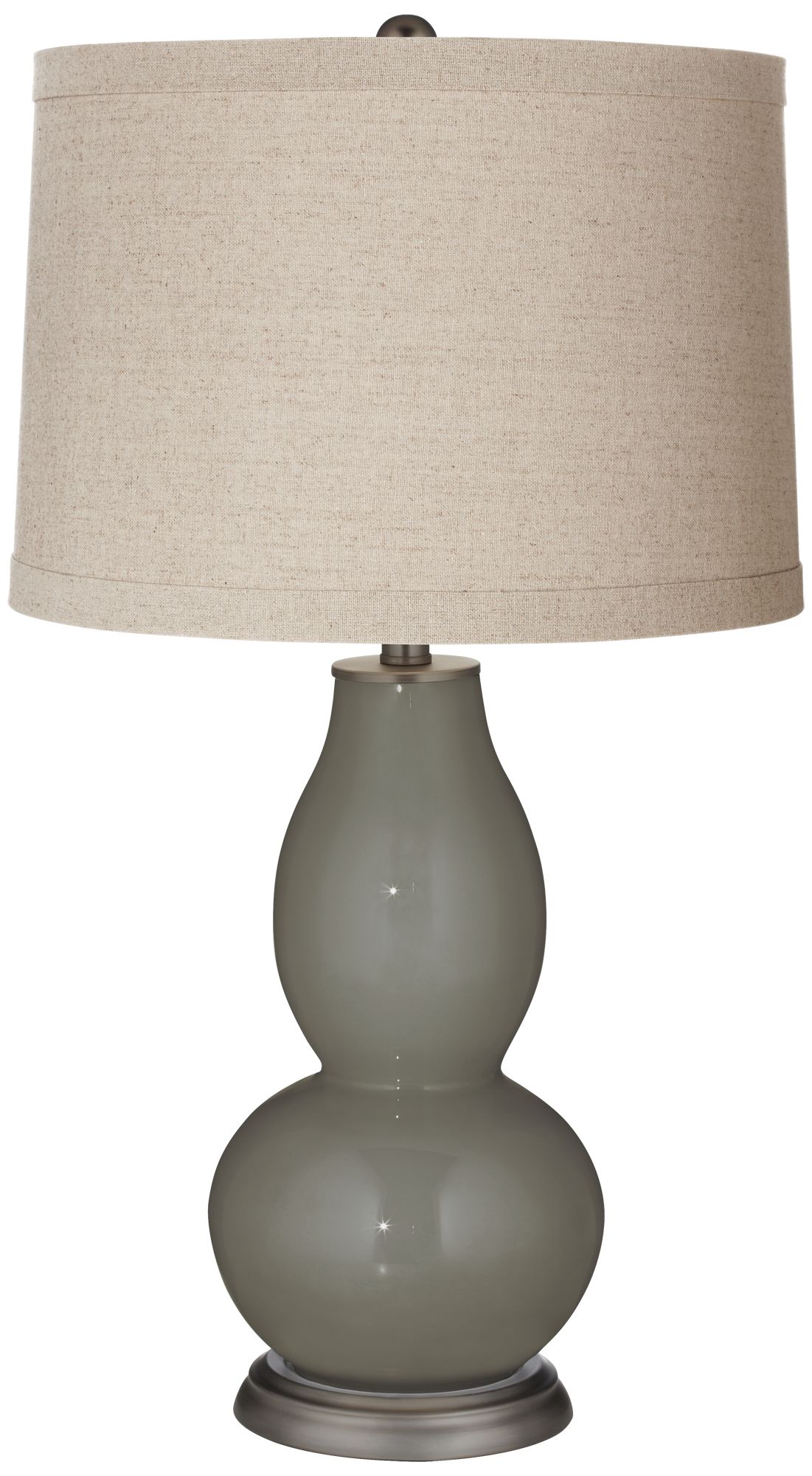 Image Color Plus Double Gourd 28 3/4" Linen Shade Gauntlet Gray Table Lamp