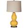 Color Plus Double Gourd 28 3/4" Linen Shade Goldenrod Yellow Lamp