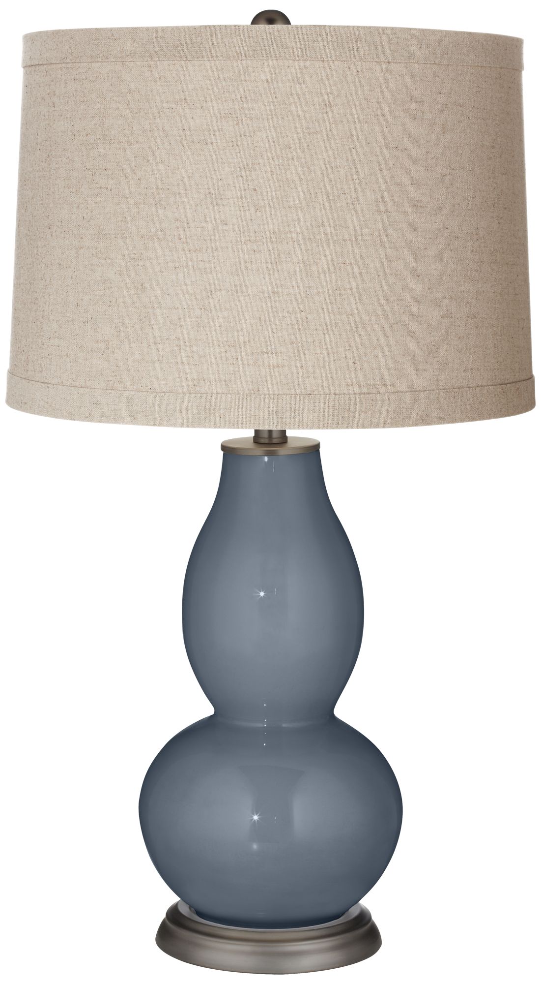 Image Color Plus Double Gourd 28 3/4" Linen Shade Granite Peak Gray Lamp