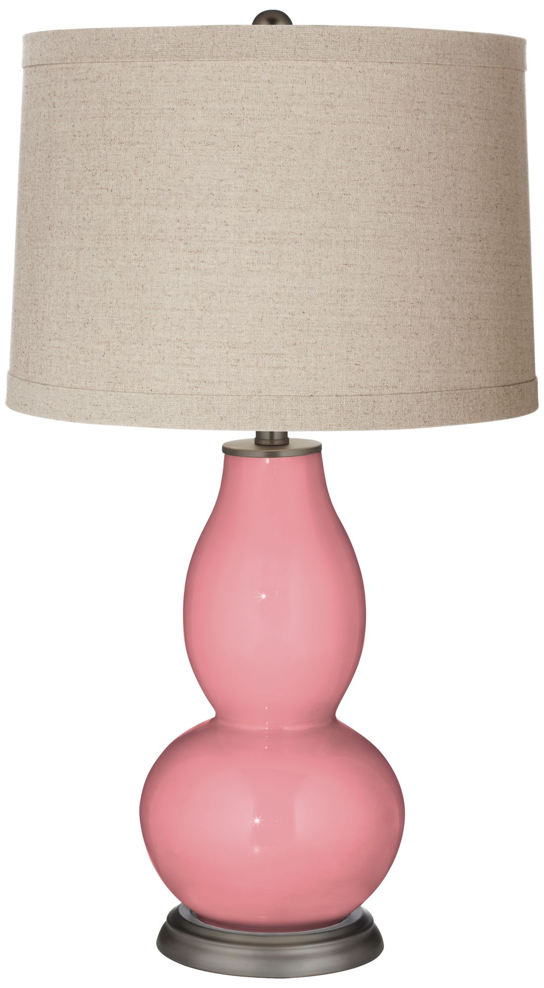 Image Color Plus Double Gourd 28 3/4" Linen Shade Haute Pink Table Lamp