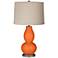 Color Plus Double Gourd 28 3/4" Linen Shade Invigorate Orange Lamp