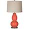 Color Plus Double Gourd 28 3/4" Linen Shade Koi Orange Table Lamp