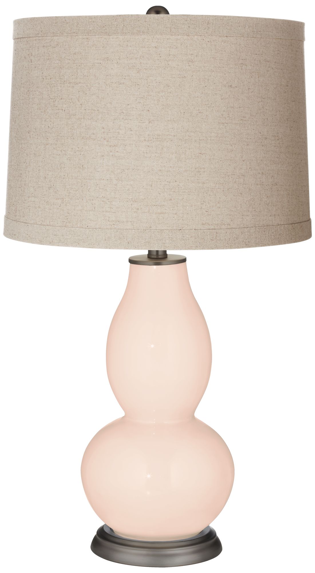 Image Color Plus Double Gourd 28 3/4" Linen Shade Linen Pink Table Lamp
