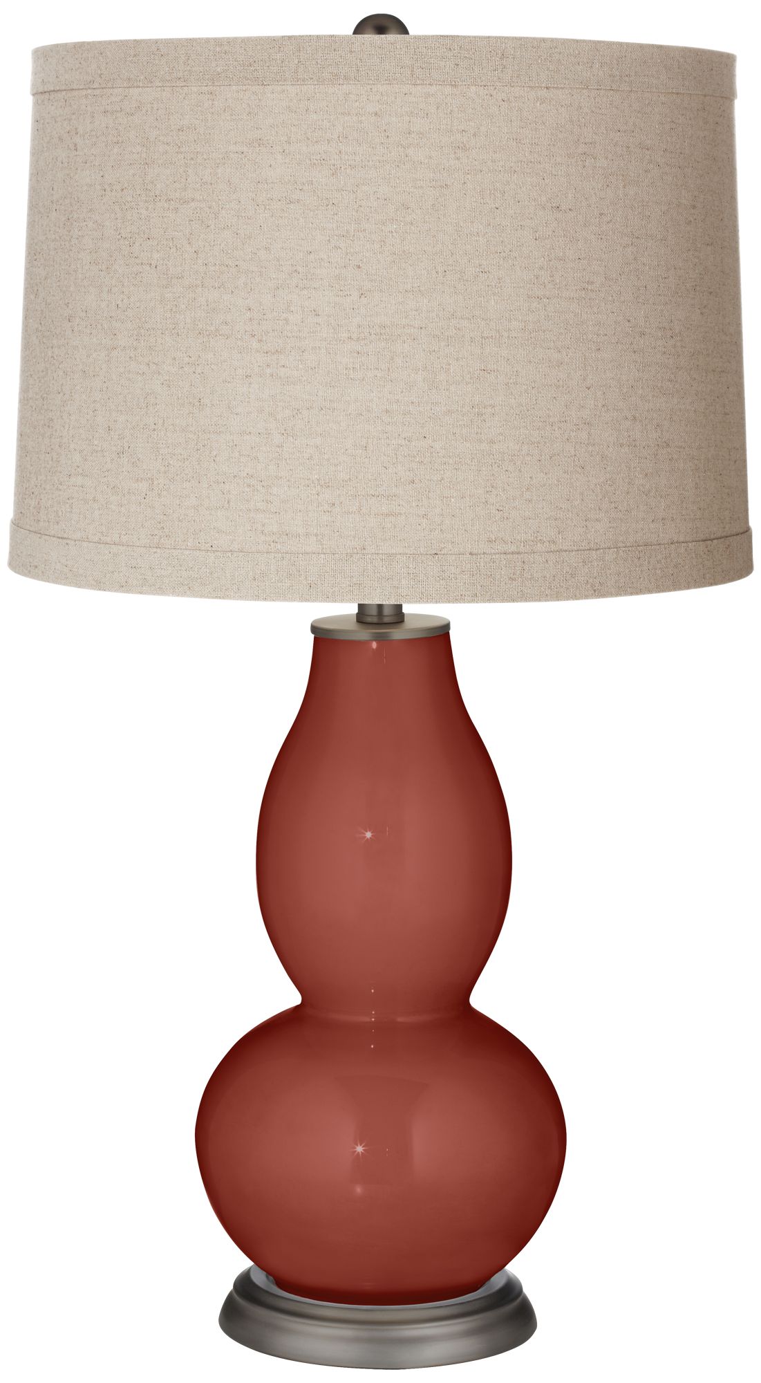 Image Color Plus Double Gourd 28 3/4" Linen Shade Madeira Red Table Lamp