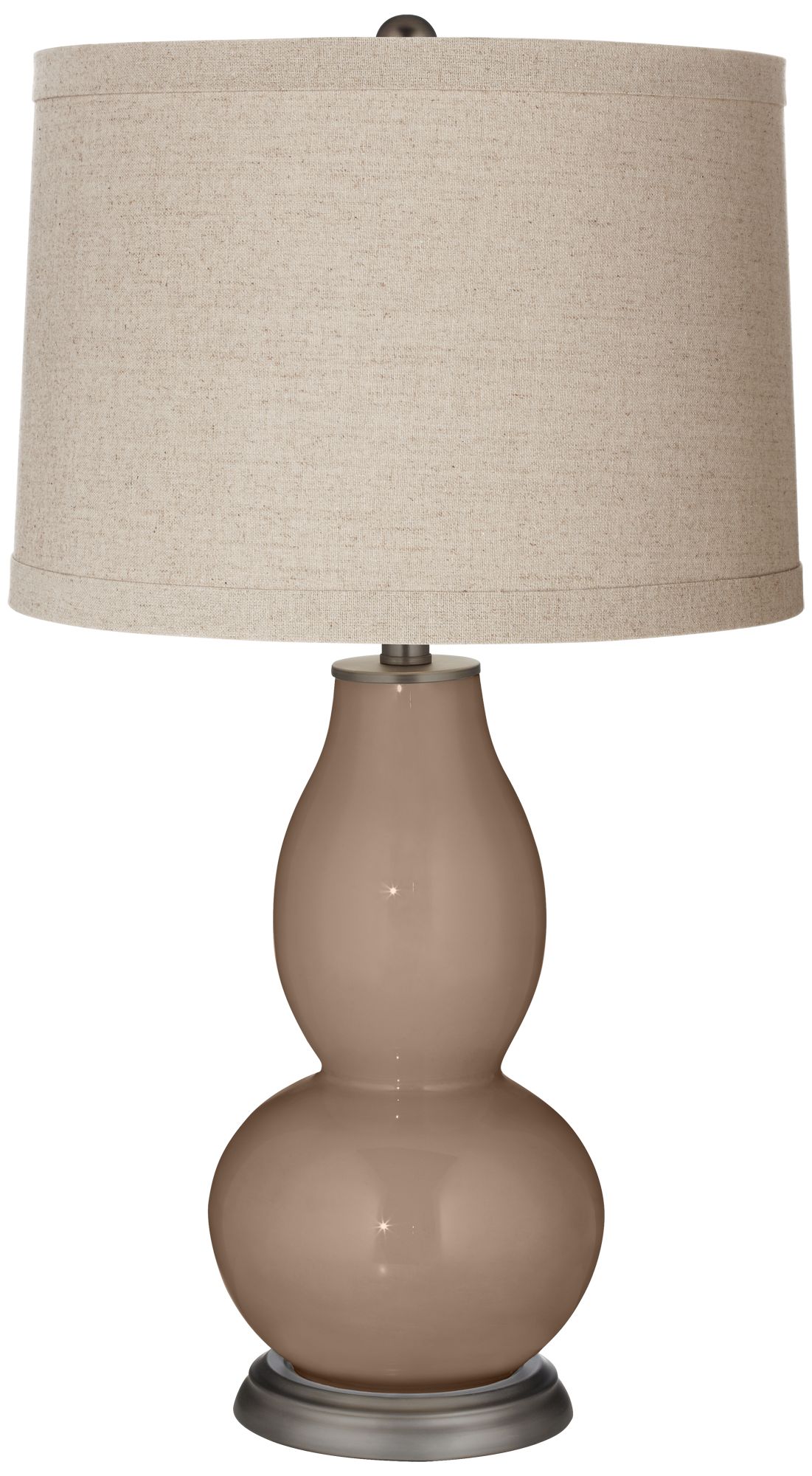 Image Color Plus Double Gourd 28 3/4" Linen Shade Mocha Brown Table Lamp