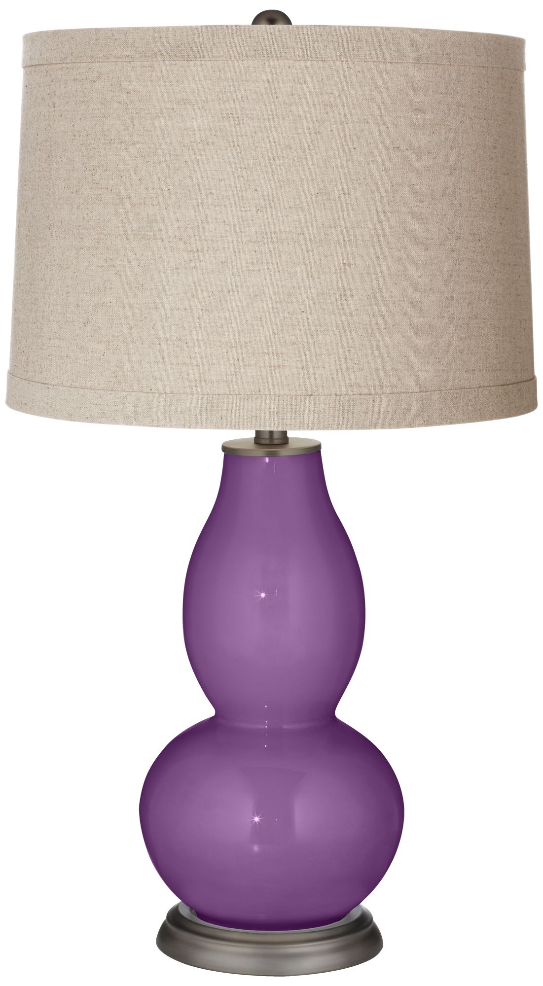 Image Color Plus Double Gourd 28 3/4" Linen Shade Passionate Purple Lamp