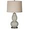 Color Plus Double Gourd 28 3/4" Linen Shade Requisite Gray Table Lamp