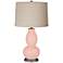Color Plus Double Gourd 28 3/4" Linen Shade Rose Pink Table Lamp