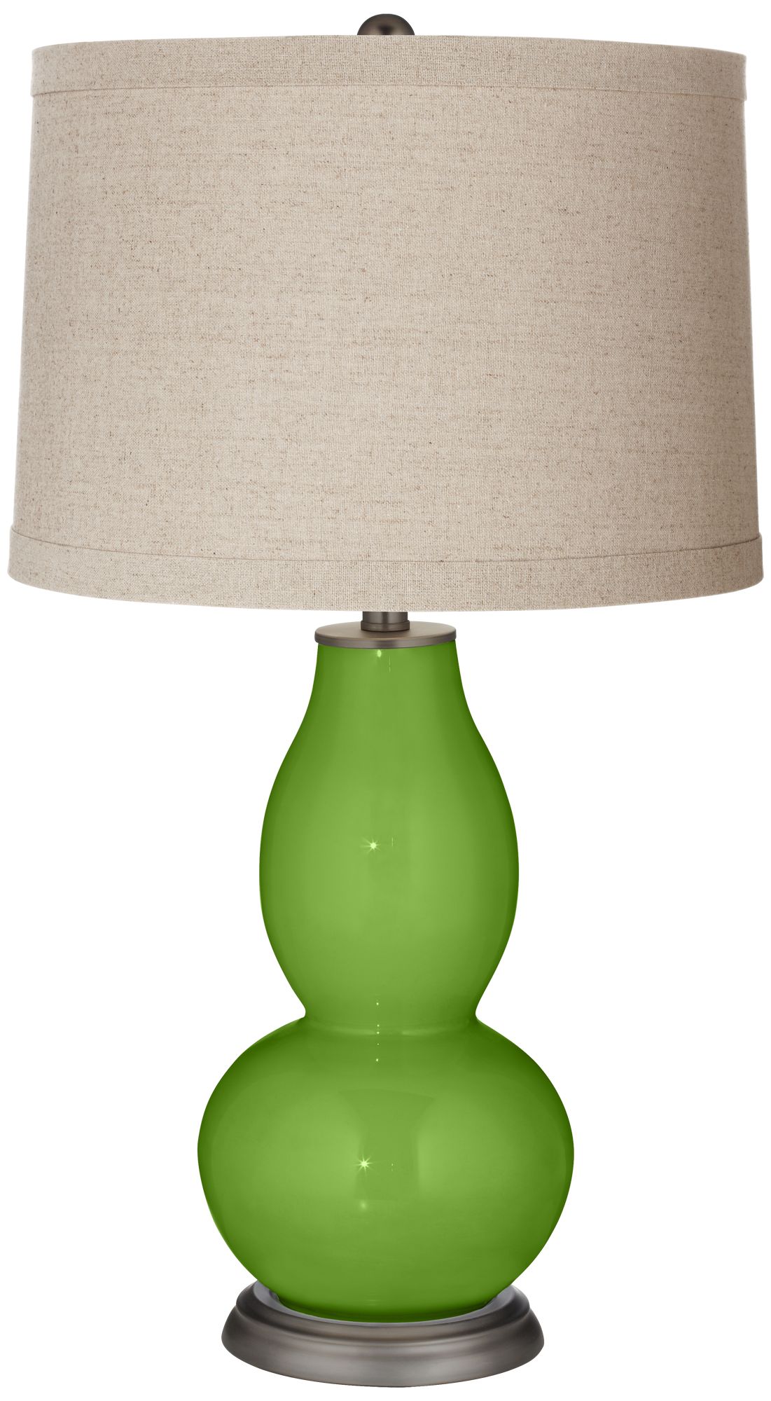 Image Color Plus Double Gourd 28 3/4" Linen Shade Rosemary Green Table Lamp