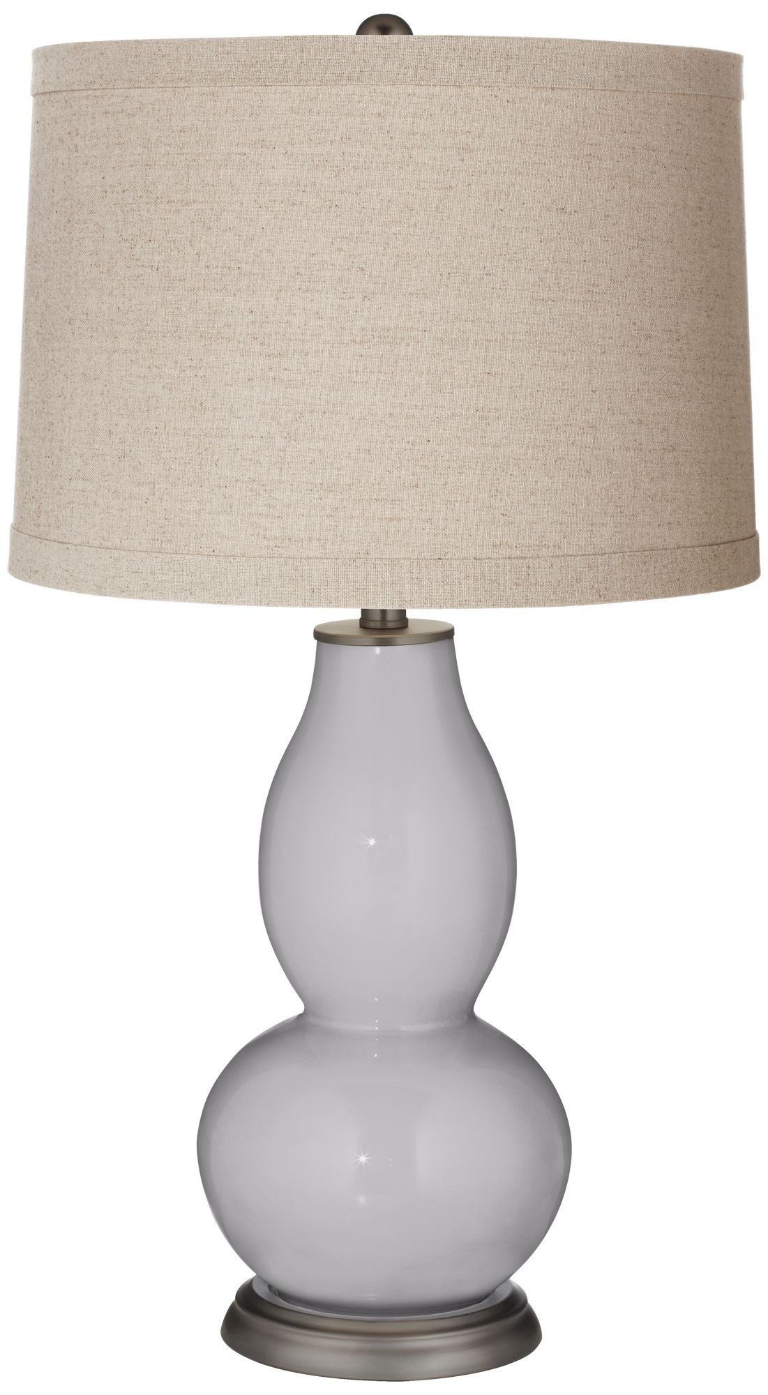 Image Color Plus Double Gourd 28 3/4" Linen Shade Swanky Gray Table Lamp