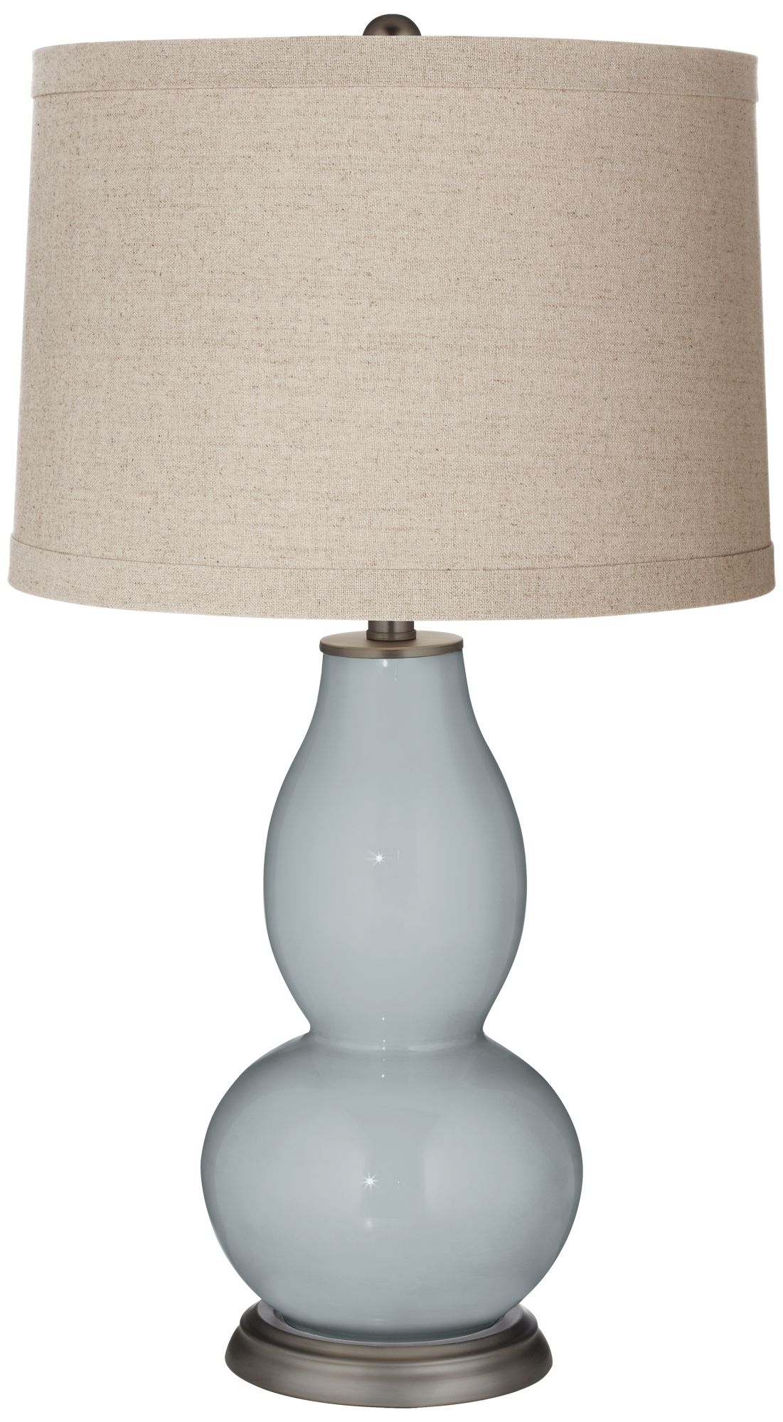Image Color Plus Double Gourd 28 3/4" Linen Shade Uncertain Gray Table Lamp