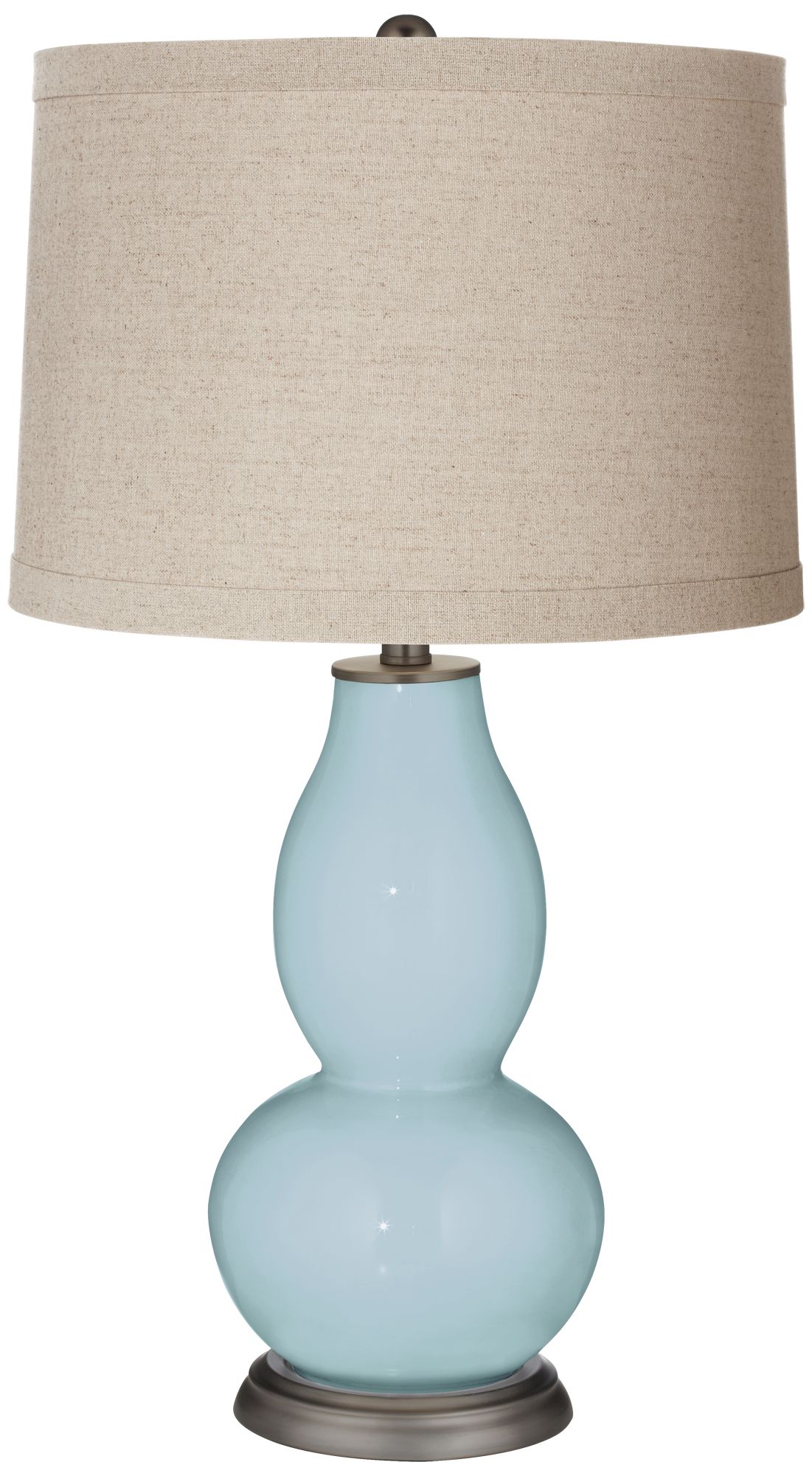 Image Color Plus Double Gourd 28 3/4" Linen Shade Vast Sky Blue Table Lamp