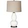 Color Plus Double Gourd 28 3/4" Linen Shade Winter White Table Lamp