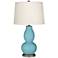 Color Plus Double Gourd 28 3/4" Nautilus Blue Table Lamp