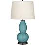 Color Plus Double Gourd 28 3/4" Reflecting Pool Blue Table Lamp in scene