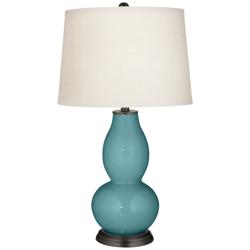 Color Plus Double Gourd 28 3/4&quot; Reflecting Pool Blue Table Lamp