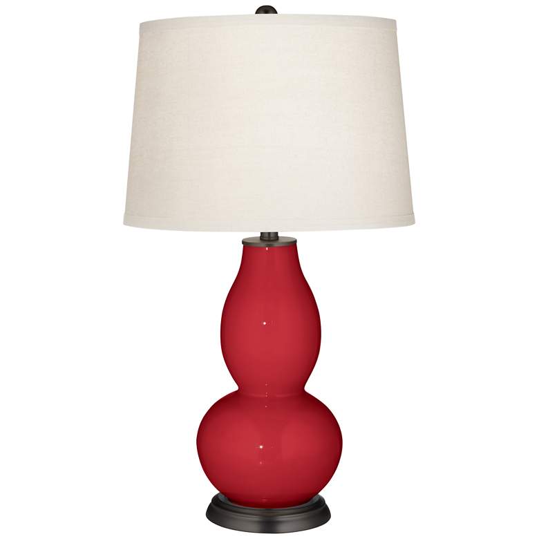 Image 2 Color Plus Double Gourd 28 3/4" Ribbon Red Table Lamp