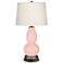 Color Plus Double Gourd 28 3/4" Rose Pink Table Lamp with USB Base