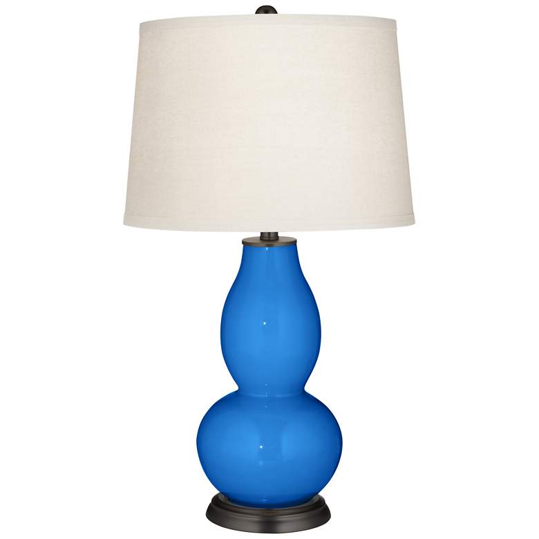 Image 3 Color Plus Double Gourd 28 3/4" Royal Blue Table Lamp