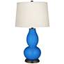 Color Plus Double Gourd 28 3/4" Royal Blue Table Lamp in scene