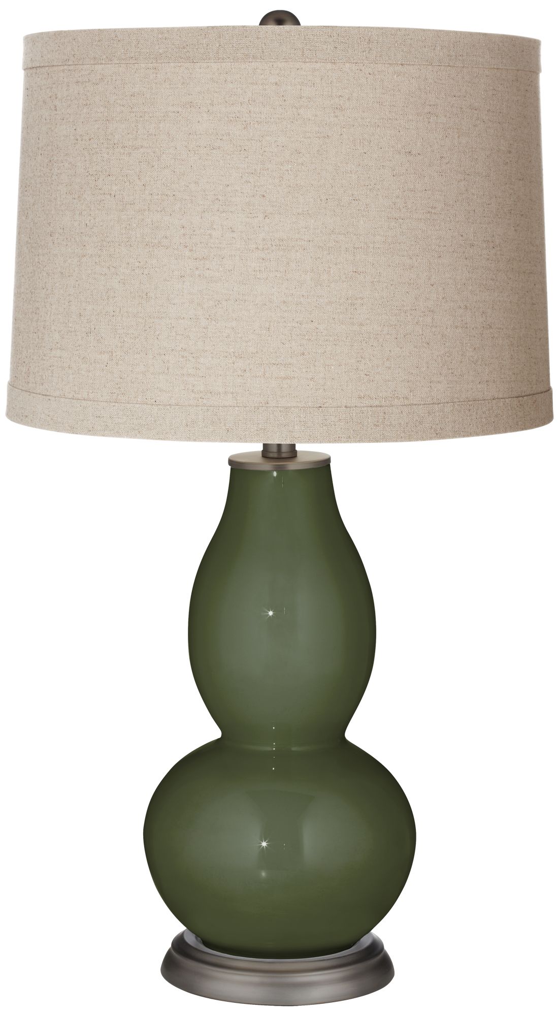 Image Color Plus Double Gourd 28 3/4" Secret Garden Green Linen Shade Lamp