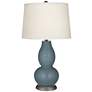Color Plus Double Gourd 28 3/4" Smoky Blue Table Lamp