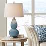 Color Plus Double Gourd 28 3/4" Smoky Blue Table Lamp