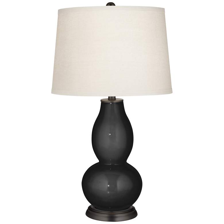 Image 2 Color Plus Double Gourd 28 3/4 inch Tricorn Black Glass Table Lamp