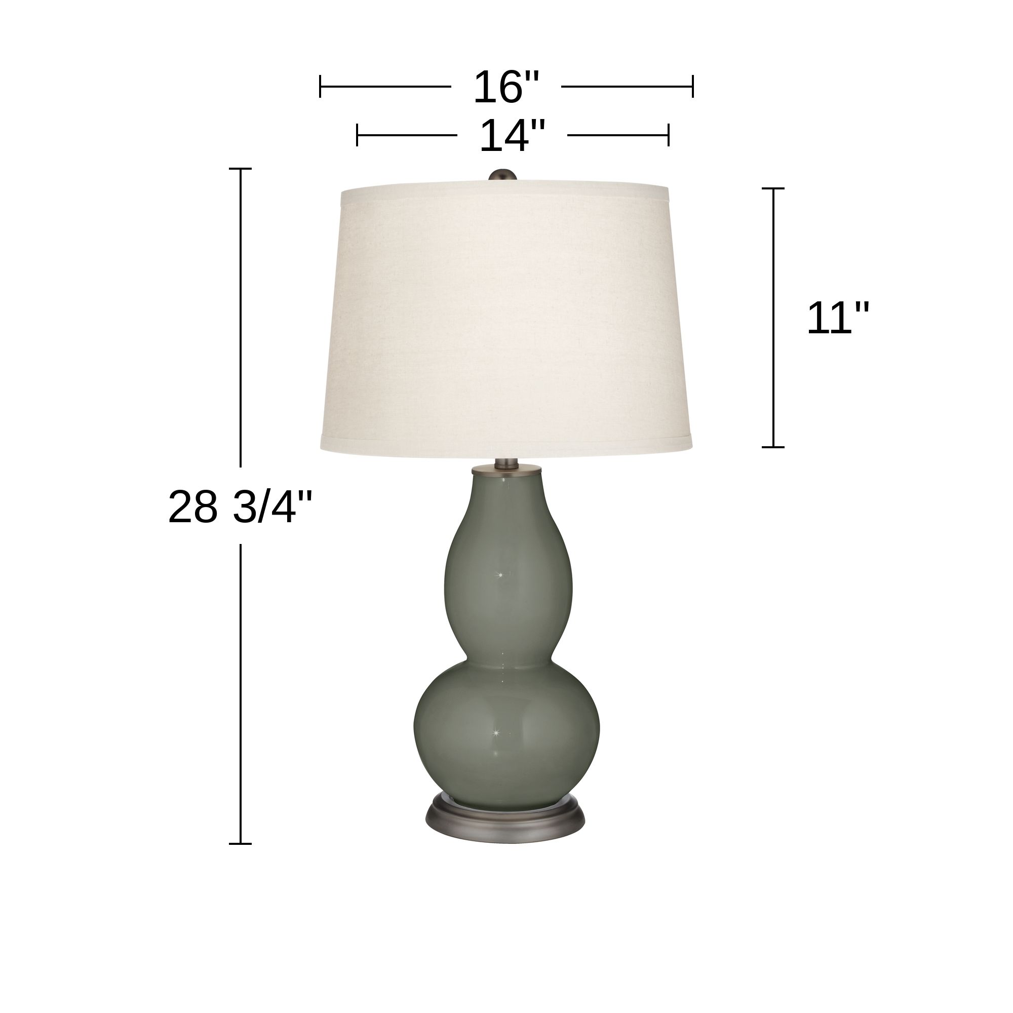 Image 3 Color Plus Double Gourd 28 3/4" Vine Lace Trim Pewter Green Table Lamp more views