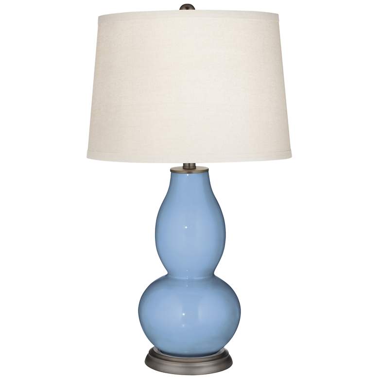 Image 2 Color Plus Double Gourd 28 3/4" White Shade and Placid Blue Table Lamp