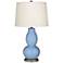 Color Plus Double Gourd 28 3/4" White Shade and Placid Blue Table Lamp
