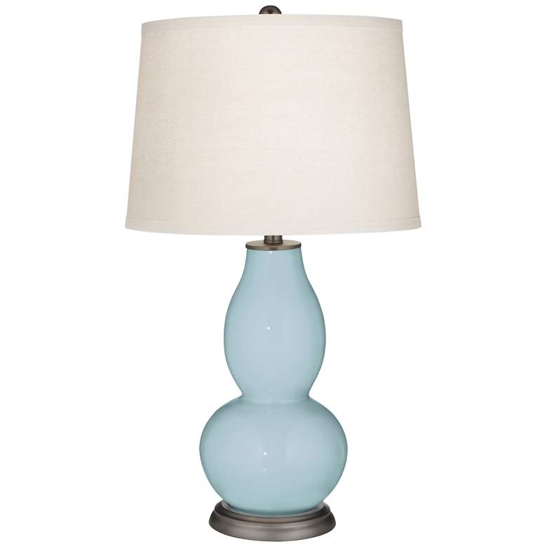 Image 2 Color Plus Double Gourd 28 3/4" White Shade Vast Sky Blue Table Lamp