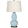 Color Plus Double Gourd 28 3/4" White Shade Vast Sky Blue Table Lamp