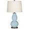 Color Plus Double Gourd 28 3/4" White Shade Vast Sky Blue Table Lamp