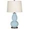 Color Plus Double Gourd 28 3/4" White Shade Vast Sky Blue Table Lamp