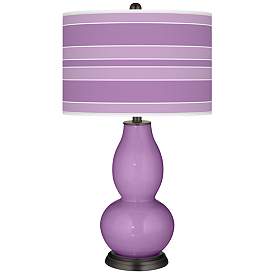 Image1 of Color Plus Double Gourd 29 1/2" Bold Stripe African Violet Table Lamp