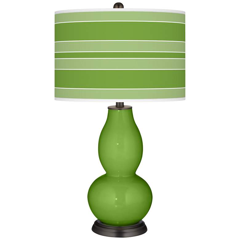 Image 1 Color Plus Double Gourd 29 1/2" Bold Stripe and Rosemary Green Lamp