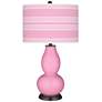 Color Plus Double Gourd 29 1/2" Bold Stripe Candy Pink Table Lamp